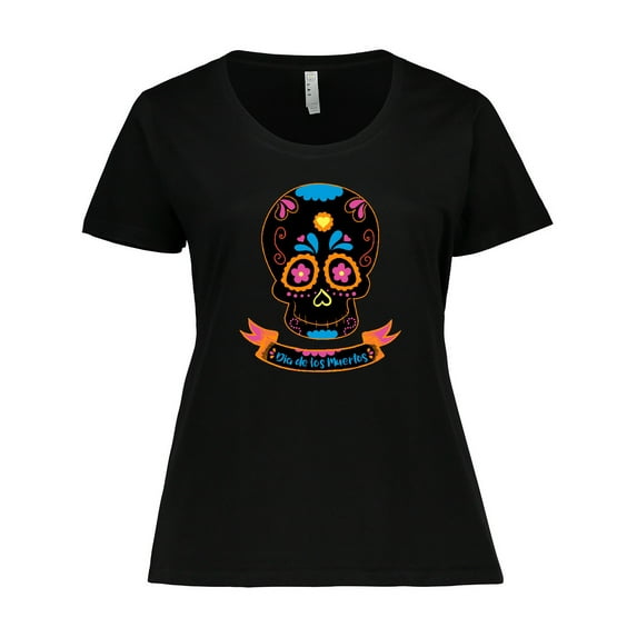 Inktastic Day of the Dead Skull BLK Women's Plus Size T-Shirt