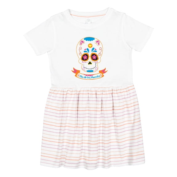 Inktastic Day of the Dead Skull Girls Toddler Dress