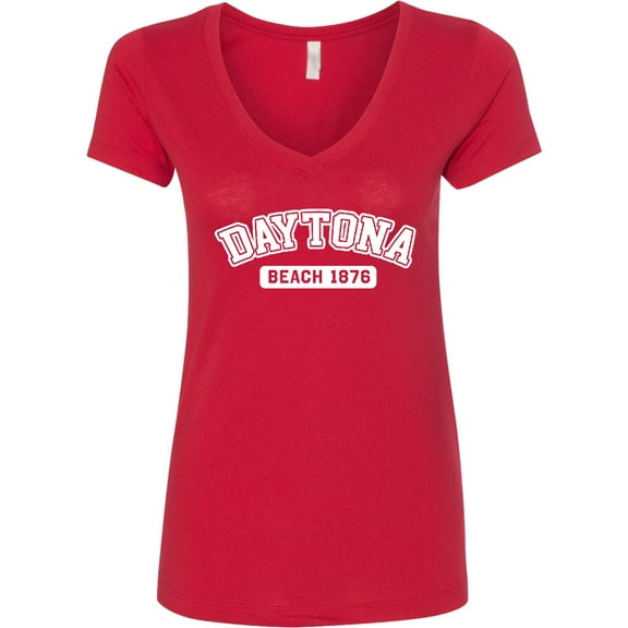 Inktastic Daytona Beach 1876 Women's V-Neck T-Shirt