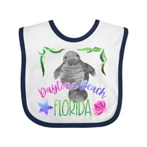 Inktastic Daytona Beach Florida Cute Swimming Manatee Boys or Girls Baby Bib