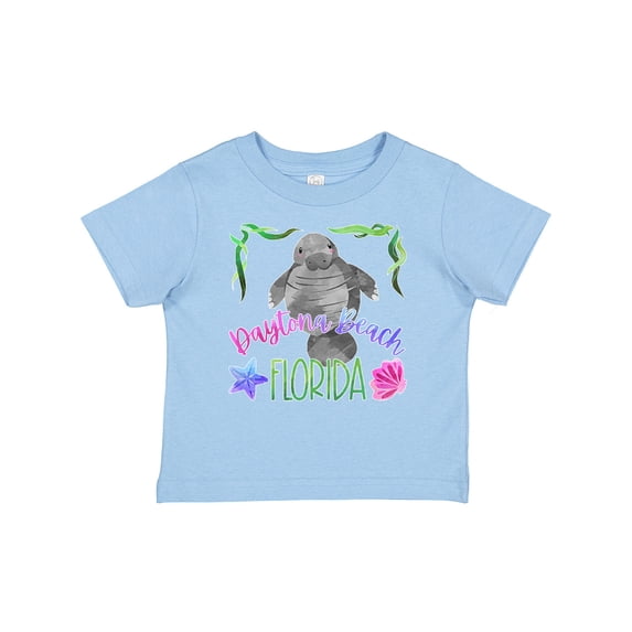 Inktastic Daytona Beach Florida Cute Swimming Manatee Boys or Girls Baby T-Shirt