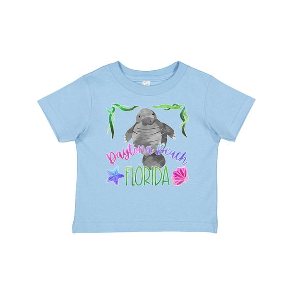 Inktastic Daytona Beach Florida Cute Swimming Manatee Boys or Girls Baby T-Shirt