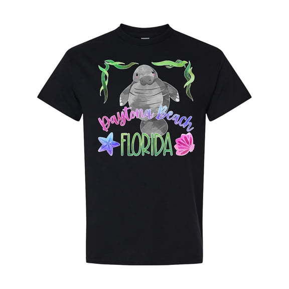 Inktastic Daytona Beach Florida Cute Swimming Manatee T-Shirt