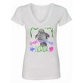 thumbnail image 1 of Inktastic Daytona Beach Florida Cute Swimming Manatee Women's V-Neck T-Shirt, 1 of 5