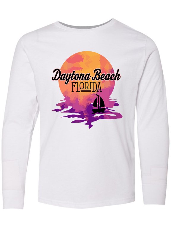 Daytona Beach Florida Sunset Long Sleeve Youth T-Shirt
