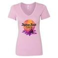 thumbnail image 1 of Inktastic Daytona Beach Florida Sunset Women's V-Neck T-Shirt, 1 of 5