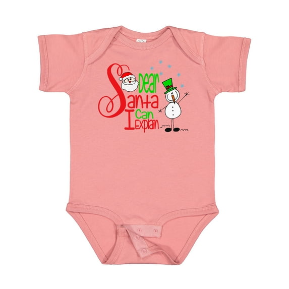 Inktastic Dear Santa I Can Explain Cute Snowman and Snowflakes Boys or Girls Baby Bodysuit