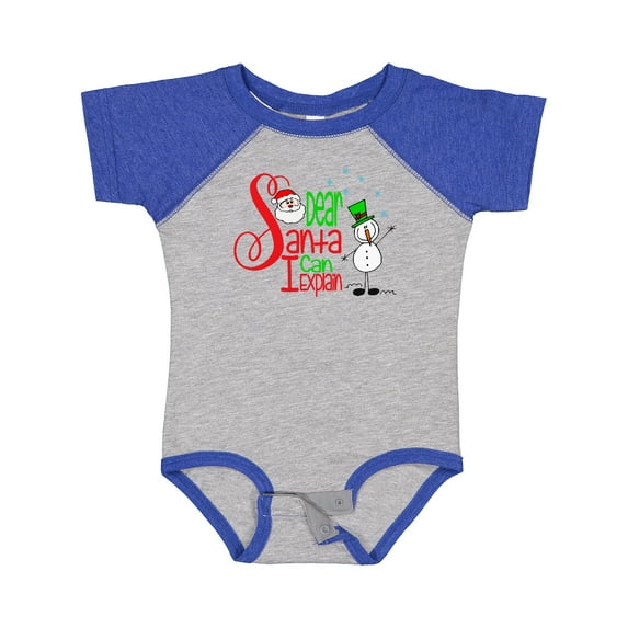 Inktastic Dear Santa I Can Explain Cute Snowman and Snowflakes Boys or Girls Baby Bodysuit