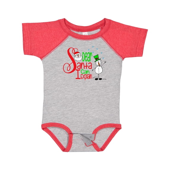 Inktastic Dear Santa I Can Explain Cute Snowman and Snowflakes Boys or Girls Baby Bodysuit