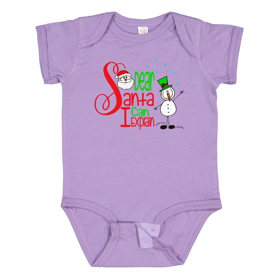Inktastic Dear Santa I Can Explain Cute Snowman and Snowflakes Boys or Girls Baby Bodysuit