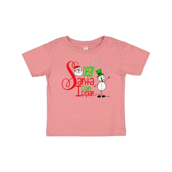 Inktastic Dear Santa I Can Explain Cute Snowman and Snowflakes Boys or Girls Baby T-Shirt
