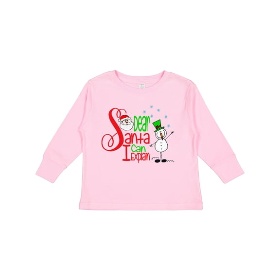 Inktastic Dear Santa I Can Explain Cute Snowman and Snowflakes Boys or Girls Long Sleeve Toddler T-Shirt