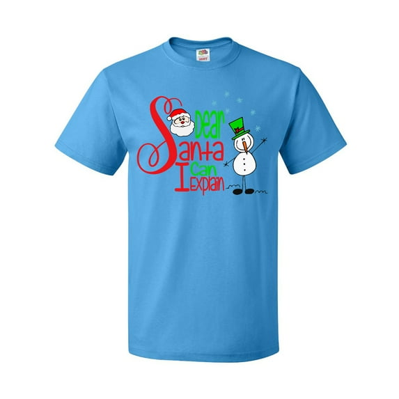 Inktastic Dear Santa I Can Explain Cute Snowman and Snowflakes T-Shirt
