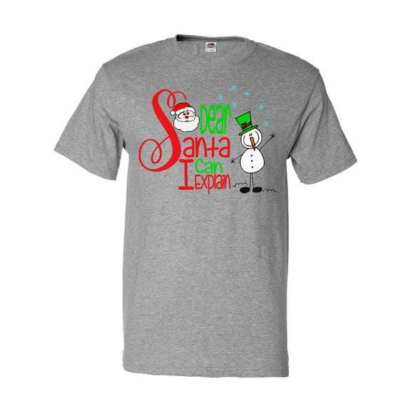 Inktastic Dear Santa I Can Explain Cute Snowman and Snowflakes T-Shirt