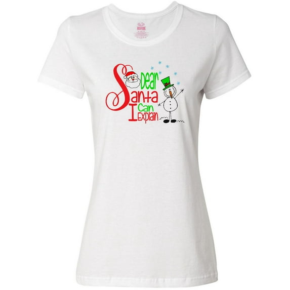 Inktastic Dear Santa I Can Explain Cute Snowman and Snowflakes Women's T-Shirt