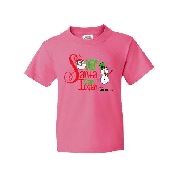 Inktastic Dear Santa I Can Explain Cute Snowman and Snowflakes Youth T-Shirt