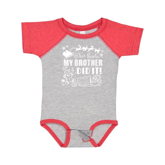 Inktastic Dear Santa, My Brother Did It Funny Christmas Boys or Girls Baby Bodysuit