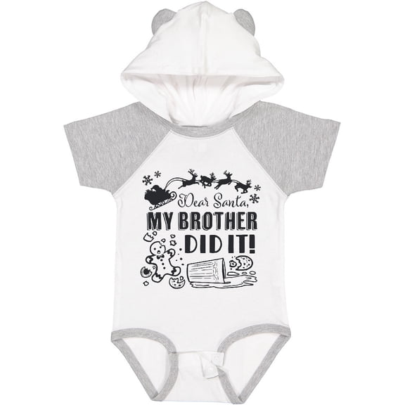 Inktastic Dear Santa, My Brother Did It Funny Christmas Boys or Girls Baby Bodysuit