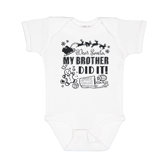 Inktastic Dear Santa, My Brother Did It Funny Christmas Boys or Girls Baby Bodysuit