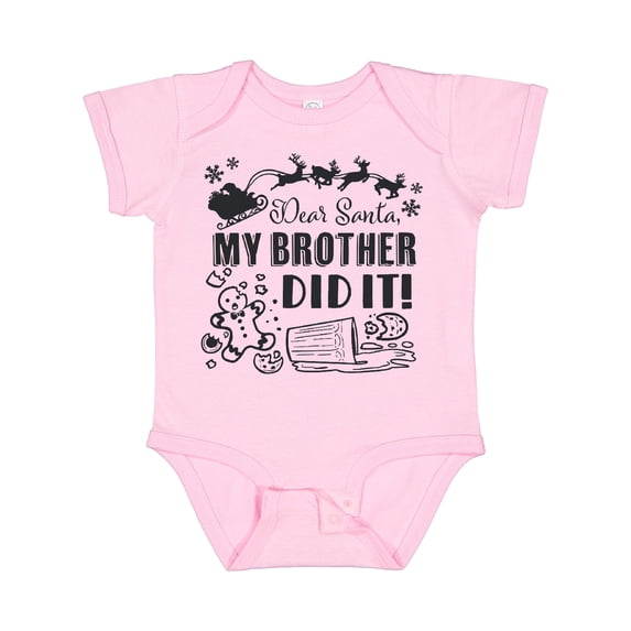Inktastic Dear Santa, My Brother Did It Funny Christmas Boys or Girls Baby Bodysuit