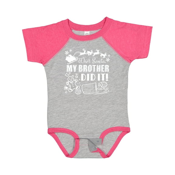 Inktastic Dear Santa, My Brother Did It Funny Christmas Boys or Girls Baby Bodysuit