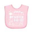 thumbnail image 1 of Inktastic Dear Santa, My Sister Did It Funny Christmas Boys or Girls Baby Bib, 1 of 4