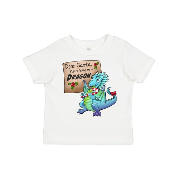 Inktastic Dear Santa, Please Bring Me a Dragon Christmas Wish Boys or Girls Toddler T-Shirt