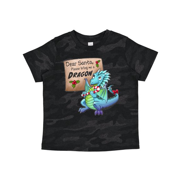 Inktastic Dear Santa, Please Bring Me a Dragon Christmas Wish Boys or Girls Toddler T-Shirt