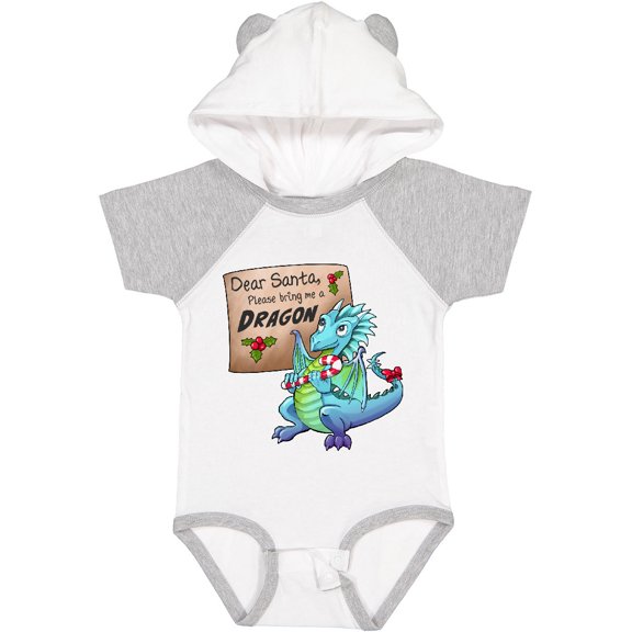 Inktastic Dear Santa, Please Bring Me a Dragon- Christmas wish Boys or Girls Baby Bodysuit