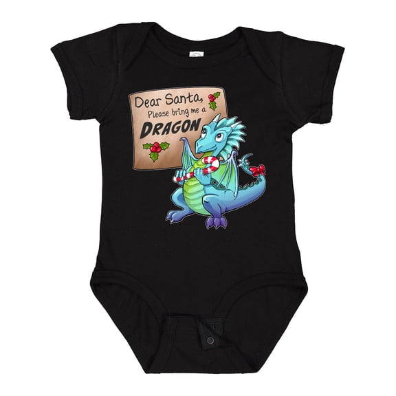 Inktastic Dear Santa, Please Bring Me a Dragon- Christmas wish Boys or Girls Baby Bodysuit