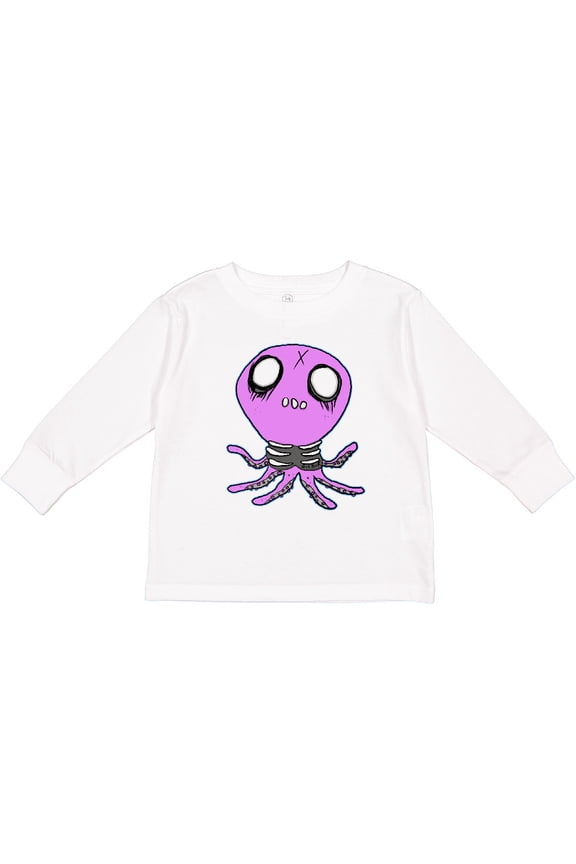 Death Metal Octopus Boys or Girls Long Sleeve Toddler T-Shirt