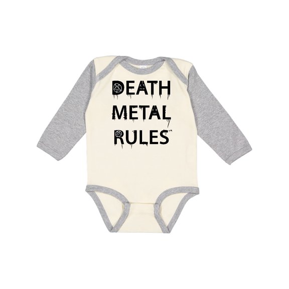 Inktastic Death Metal Rules White T-shirt Boys or Girls Long Sleeve Baby Bodysuit