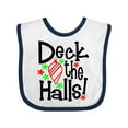 thumbnail image 1 of Inktastic Deck the Halls Christmas Ornament Boys or Girls Baby Bib, 1 of 4