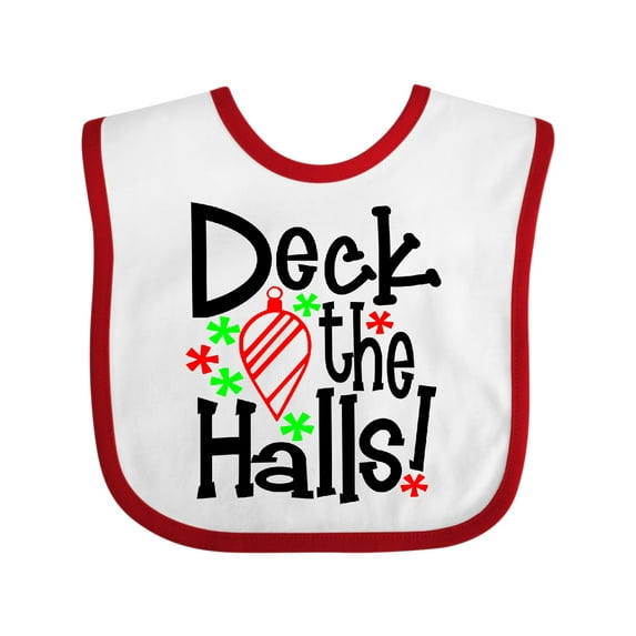 Inktastic Deck the Halls Christmas Ornament Boys or Girls Baby Bib