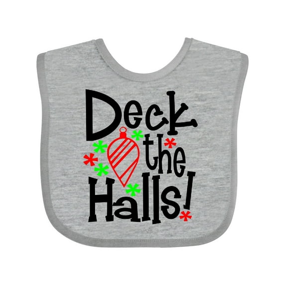 Inktastic Deck the Halls Christmas Ornament Boys or Girls Baby Bib