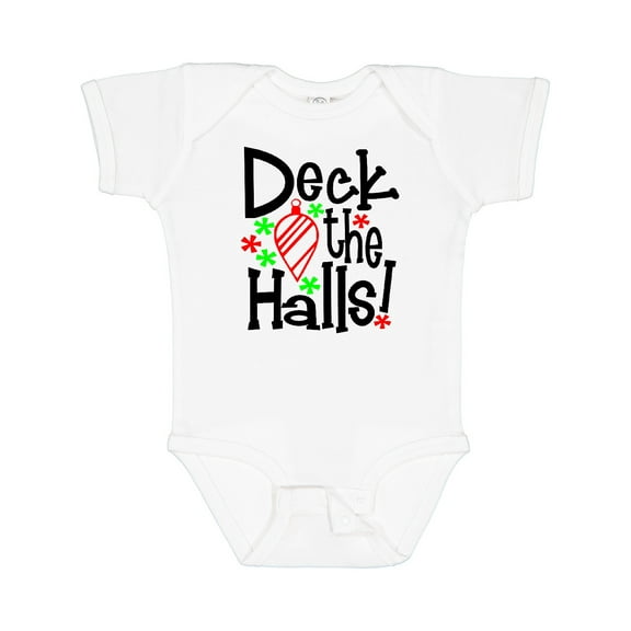 Inktastic Deck the Halls Christmas Ornament Boys or Girls Baby Bodysuit