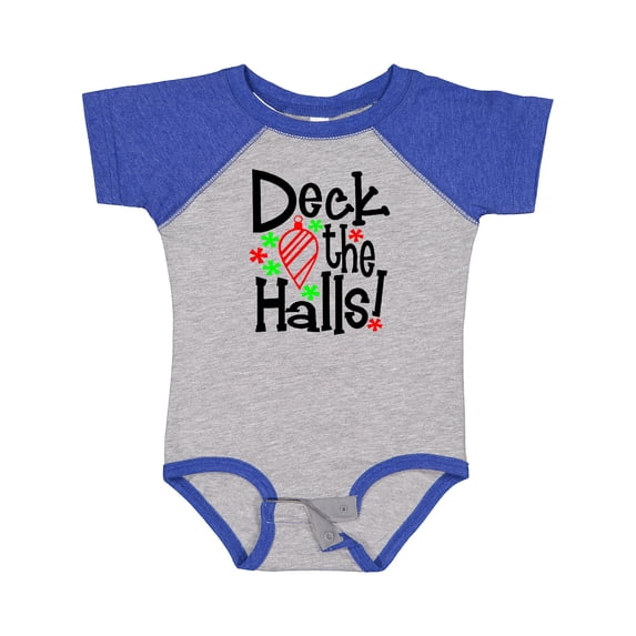 Inktastic Deck the Halls Christmas Ornament Boys or Girls Baby Bodysuit