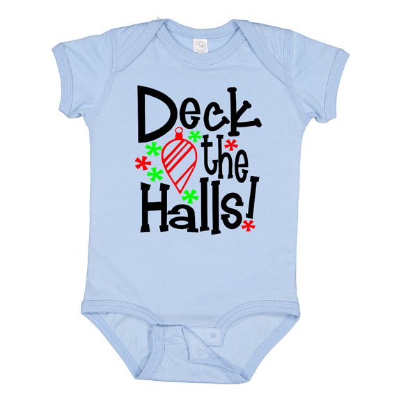 Inktastic Deck the Halls Christmas Ornament Boys or Girls Baby Bodysuit