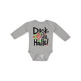 thumbnail image 1 of Inktastic Deck the Halls Christmas Ornament Boys or Girls Long Sleeve Baby Bodysuit, 1 of 5