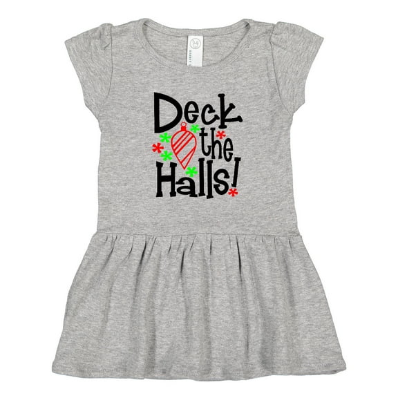 Inktastic Deck the Halls Christmas Ornament Girls Toddler Dress