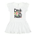 thumbnail image 1 of Inktastic Deck the Halls Christmas Ornament Girls Toddler Dress, 1 of 5