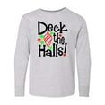 thumbnail image 1 of Inktastic Deck the Halls Christmas Ornament Long Sleeve Youth T-Shirt, 1 of 5