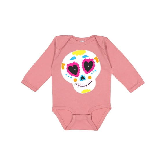 Inktastic Decorated Skull Boys or Girls Long Sleeve Baby Bodysuit
