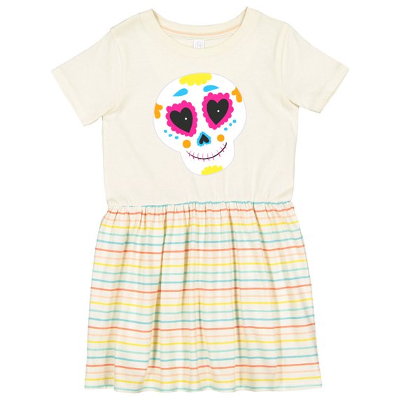 Inktastic Decorated Skull Girls Toddler Dress