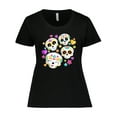 thumbnail image 1 of Inktastic Decorative Skull Party for Day of the Dead Women's Plus Size T-Shirt, 1 of 5