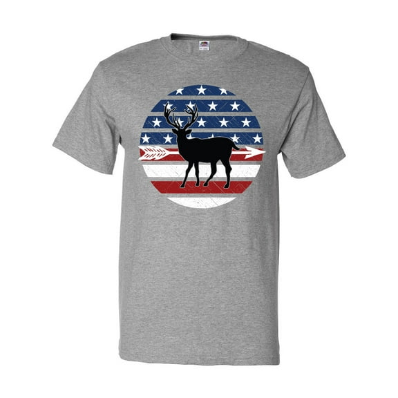 Inktastic Deer Bow Hunting USA Flag T-Shirt