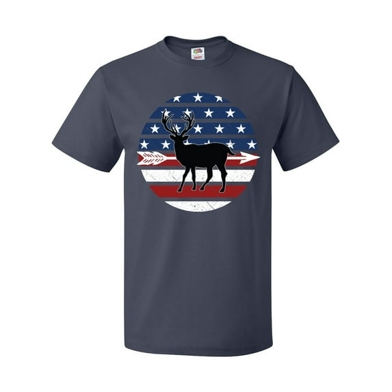Inktastic Deer Bow Hunting USA Flag T-Shirt