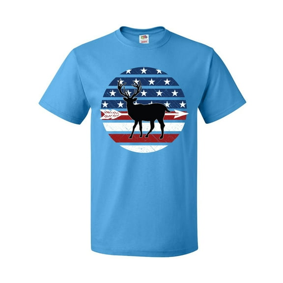 Inktastic Deer Bow Hunting USA Flag T-Shirt