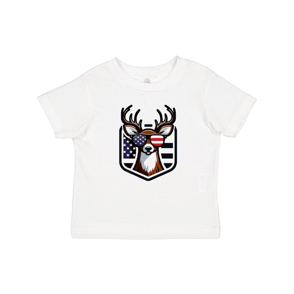 Inktastic Deer Bowhunting Us Flag Patriotic Boys Baby T-Shirt
