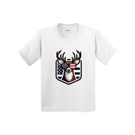 Inktastic Deer Bowhunting Us Flag Patriotic Youth T-Shirt
